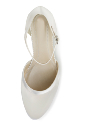 Chaussures à petits talons classique mariée ultra confort en Satin ivoire