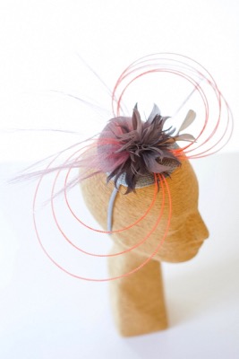 coiffe serre tête tangerine et argent DEAUVILLE