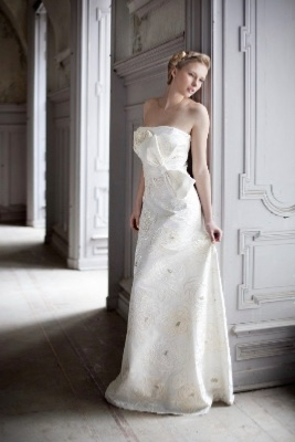 Robe de mariée longue en soie noeud Couture ALICHA 