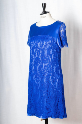 Elégante robe de cérémonie BLEU MAJORELLE T40