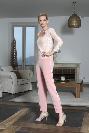 Bel ensemble pantalon smoking et top en dentelle de Calais AGRIGENTE