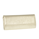 Sublime pochette baguette habillée en cuir platine