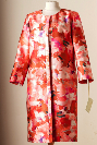 1  manteau fleuri en mikado COQUELICOT T38