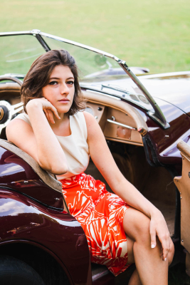 Robe de cérémonie VALENTINA empiècement jupe à motif Goa