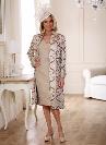 Beau tailleur robe manteau long habillé ikat en soie AGONDA