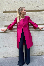 Elégant tailleur pantalon BELEM et manteau couleur cerise
