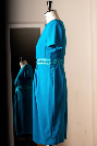 Elégante robe de cérémonie ceinturée SONG EMERAUDE AZUR T40