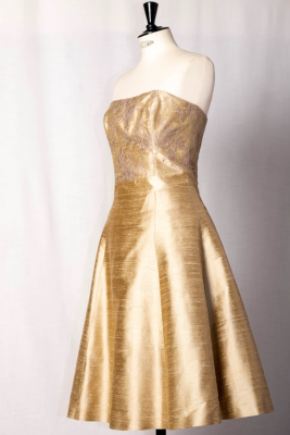 Elégante robe de cérémonie bustier JANET BLÉ T42