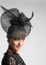 Fascinator de mariage en sisal RECITAL noir 