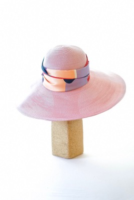 Capeline mauve et ruban pour cocktail ou cérémonie
