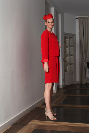 Très beau tailleur femme habillé en crêpe rouge GRANVILLE