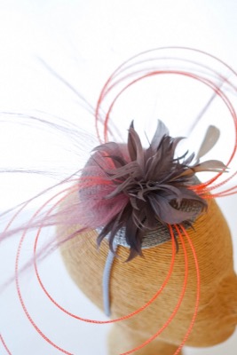coiffe serre tête tangerine et argent DEAUVILLE