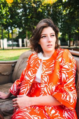 Tailler robe de cérémonie VALENTINA empiècement jupe à motif Goa