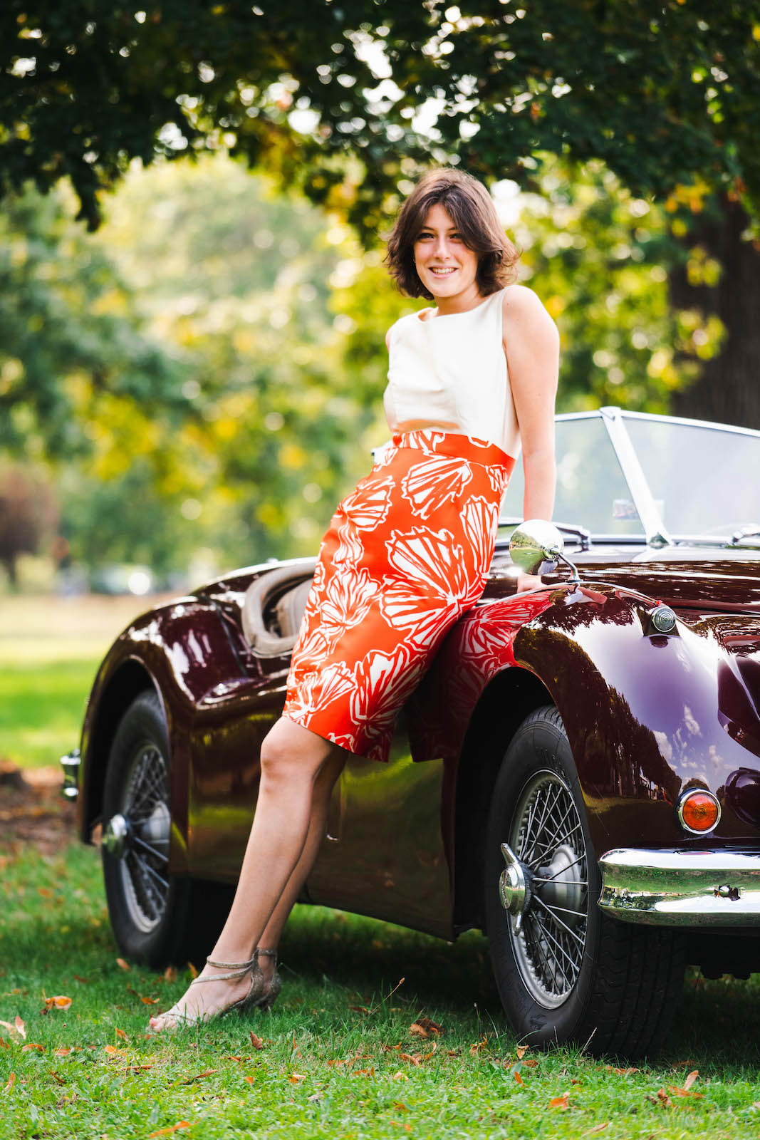 Robe de cérémonie VALENTINA empiècement jupe à motif Goa