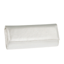 Sublime pochette baguette habillée en cuir platine