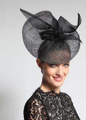 Fascinator de mariage en sisal RECITAL noir 