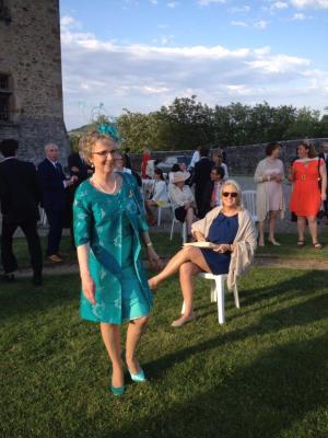 Robe cocktail soie et tailleur soie bleu pour mariage Robe cocktail soie et tailleur soie bleu pour mariage