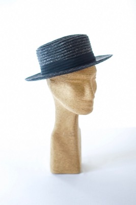 Chapeau habillé noir avec ruban