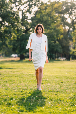Cape en crêpe habillée HYACINTHE et robe MARINE zuc