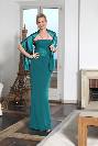 Robe empiècement en dentelle et étole RASTIGNAC 