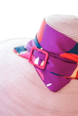 Capeline mauve et ruban pour cocktail ou cérémonie