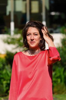 Top souple LOZZARI coquelicot en satin