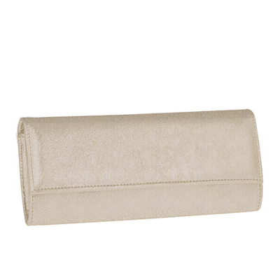 Sublime pochette baguette habillée en cuir rosé