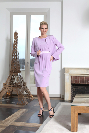 Très élégant tailleur GUETHARY en crêpe envers satin stretch mauve 