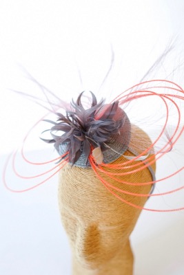 coiffe serre tête tangerine et argent DEAUVILLE